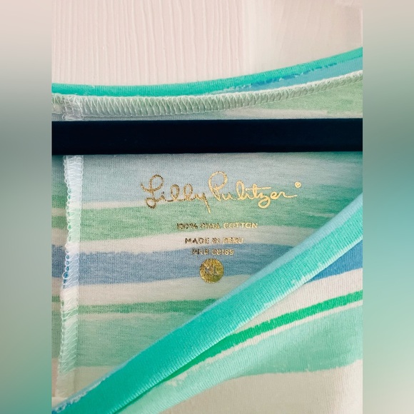 Lilly Pulitzer Linden Dress Seaspray Blue Sea Stripe Size XL - Picture 2 of 4